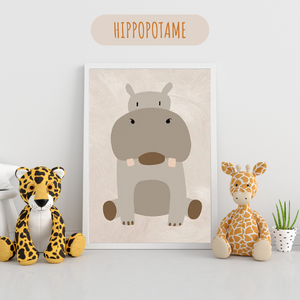 Affiches Décoratives Animaux Safari pour Chambre Enfant et Bébé