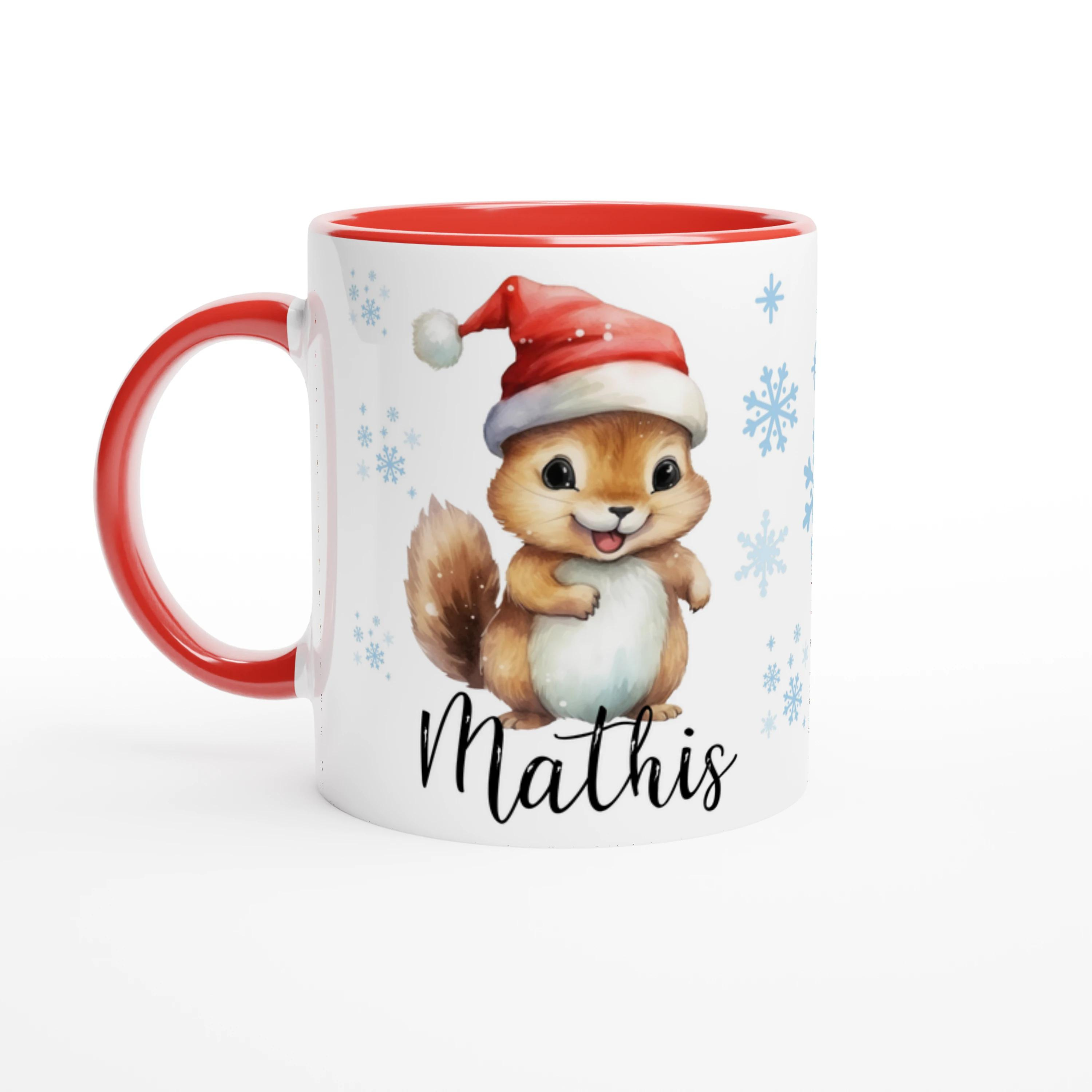 Mug personnalisé Écureuil de Noël pour Enfants