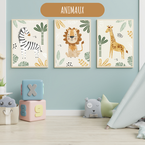 Affiches Safari Personnalisées – Décoration Murale Animaux de la Savane