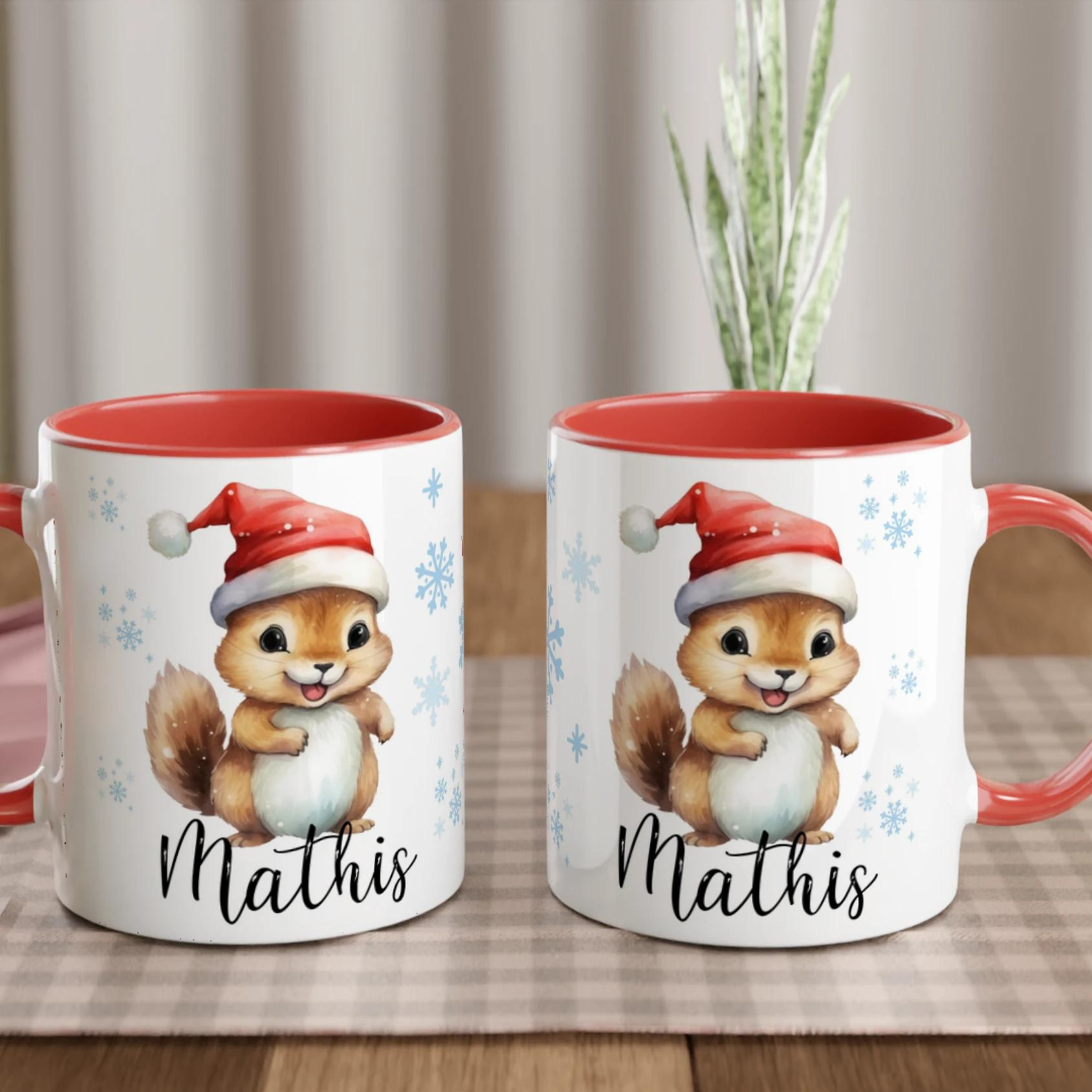 Mug personnalisé Écureuil de Noël pour Enfants