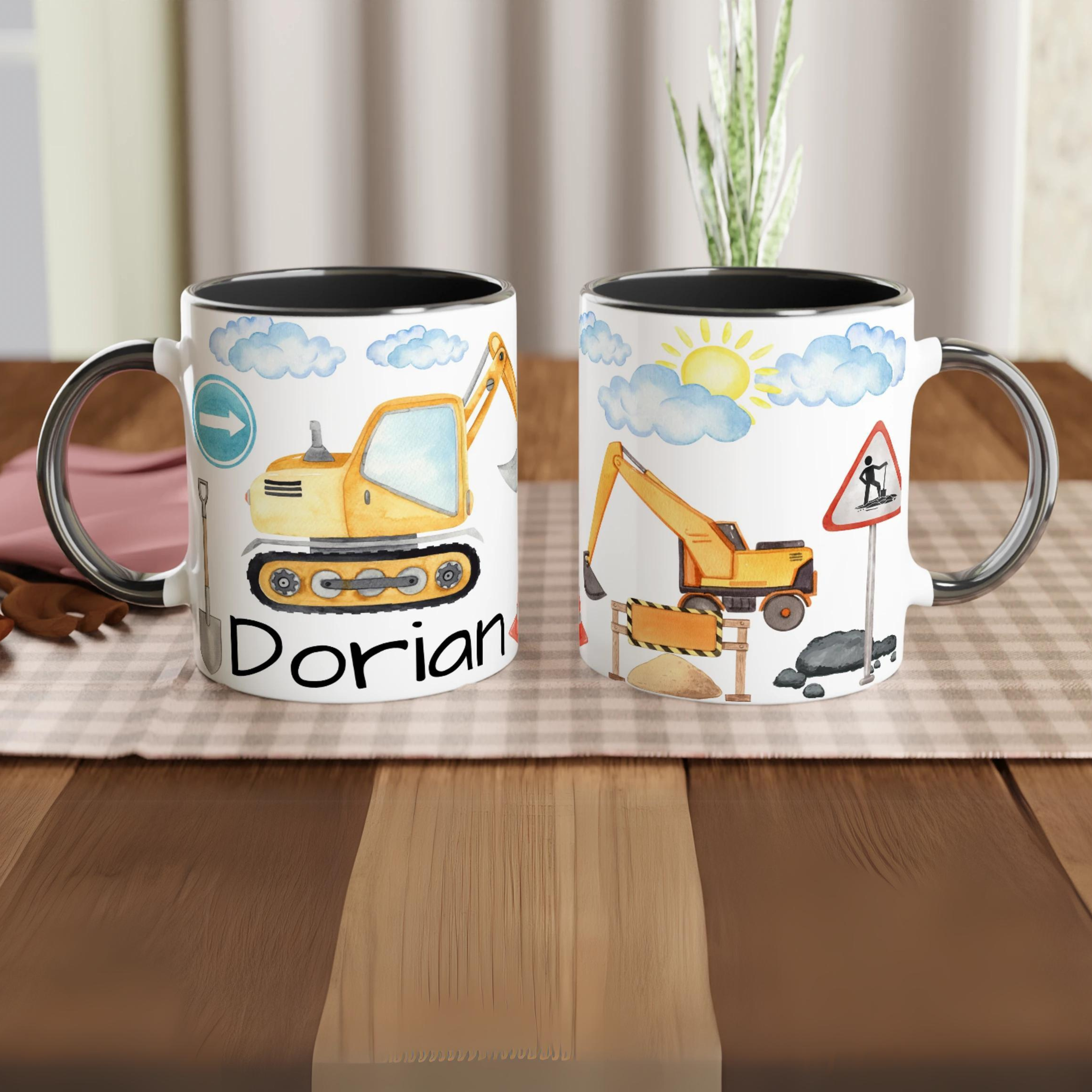 Mug personnalisé chantier – Tasse prénom pour enfant