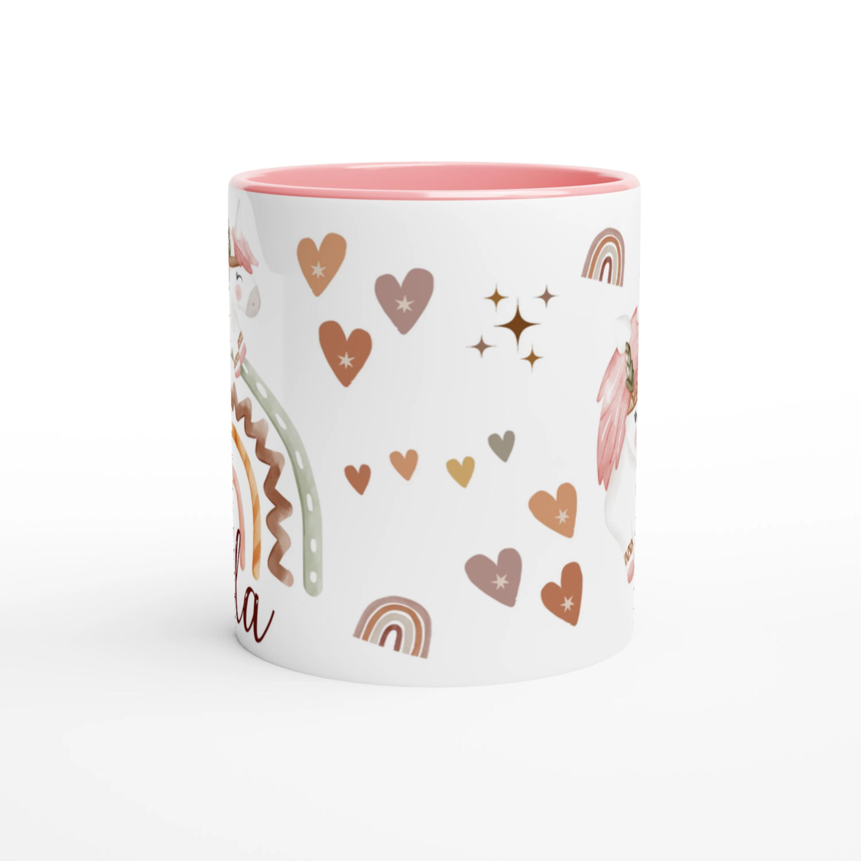 Mug licorne boho chic personnalisé pour enfants