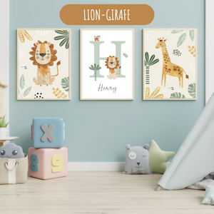 Affiches Safari Personnalisées – Décoration Murale Animaux de la Savane