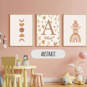 Affiches bohèmes personnalisées – Déco chambre bébé arc-en-ciel 🌞🌈