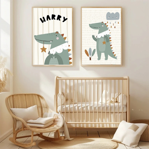 Déco murale pour chambre enfant - Lot de 2 affiches thème animaux