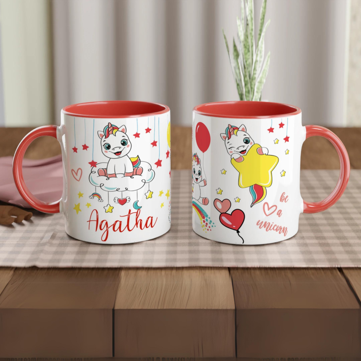 Mug Licorne Personnalisé avec Prénom - Cadeau féerique pour enfants