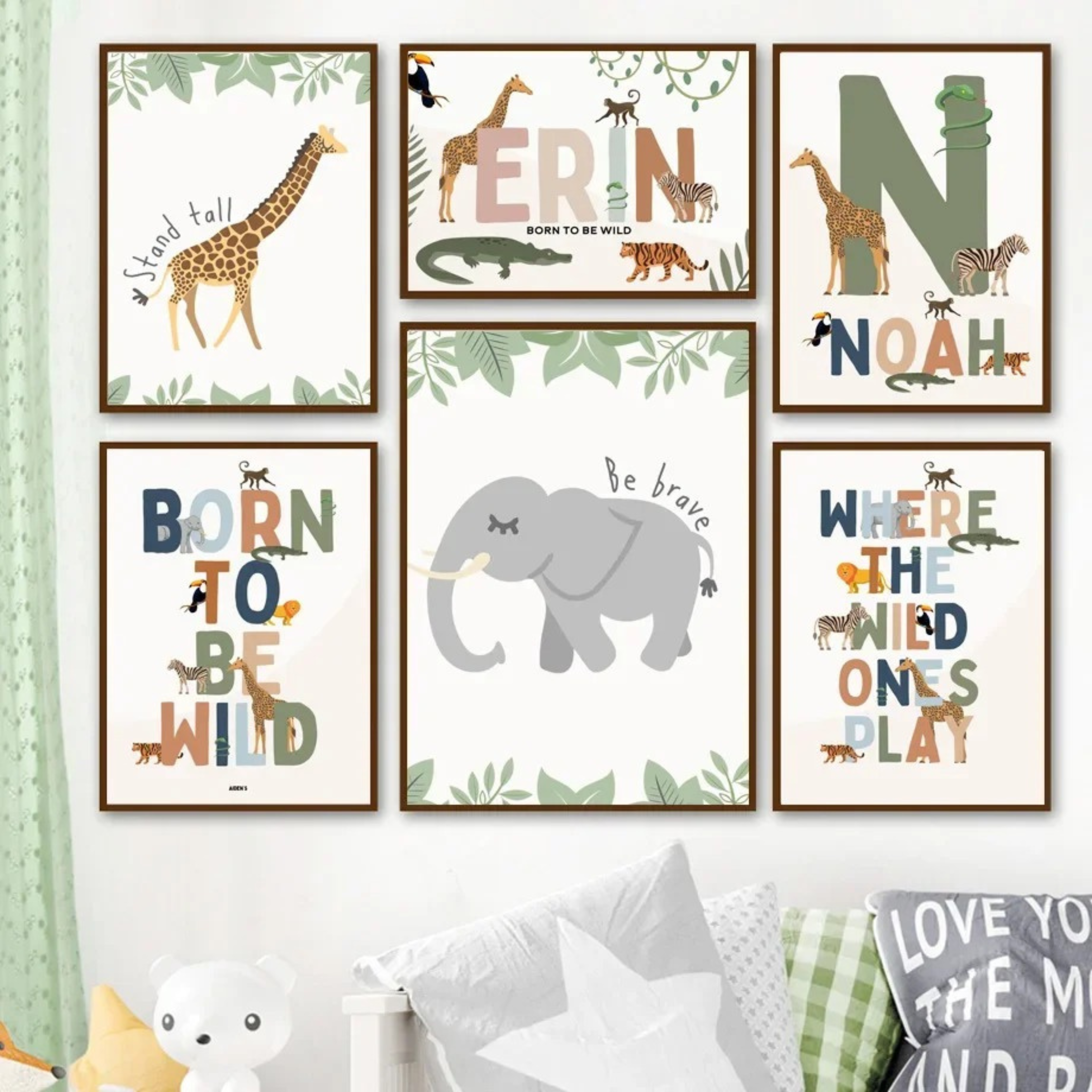 Affiches Personnalisées Enfant et Bébé Thème Safari