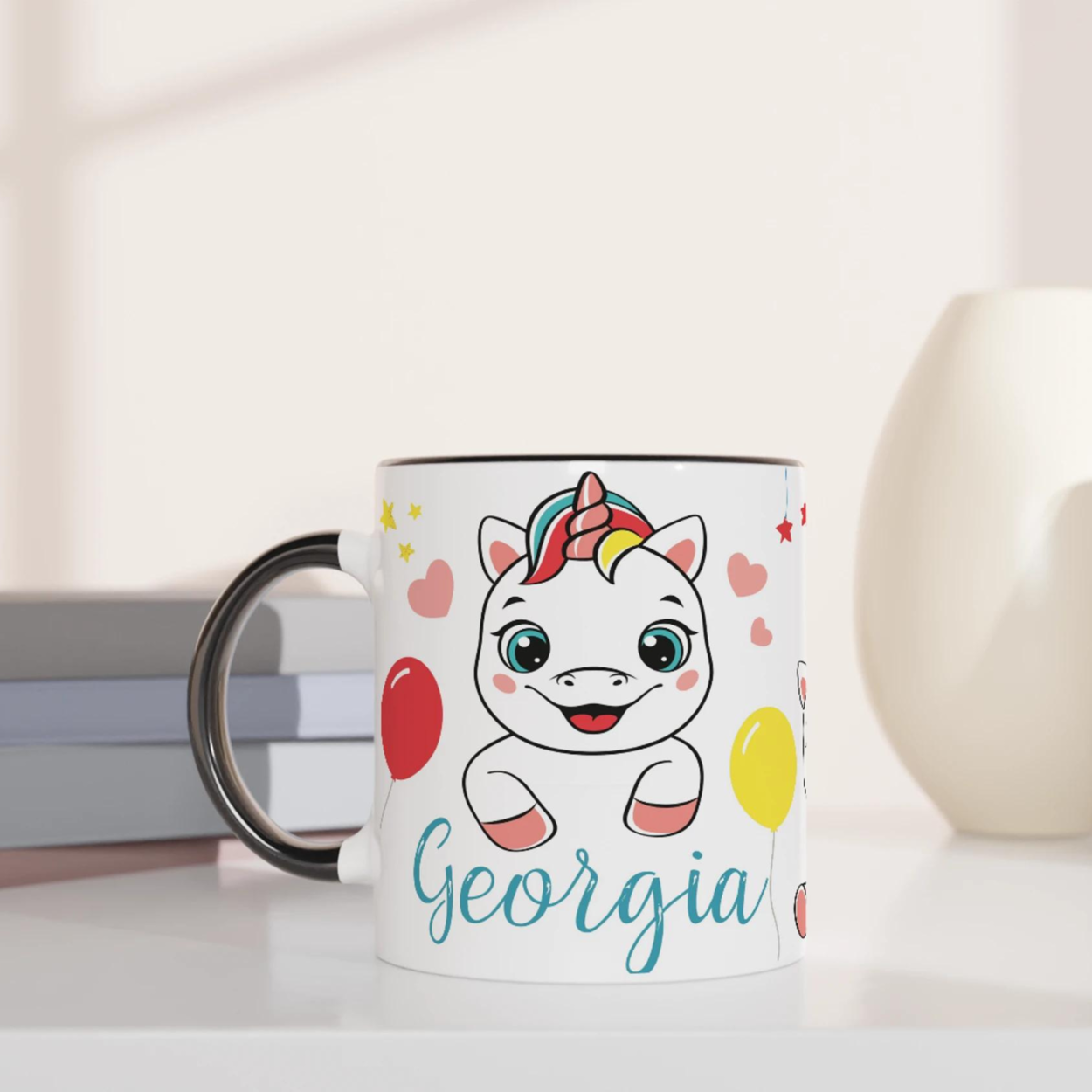 Mug personnalisé avec licorne et prénom – Cadeau féerique pour enfants