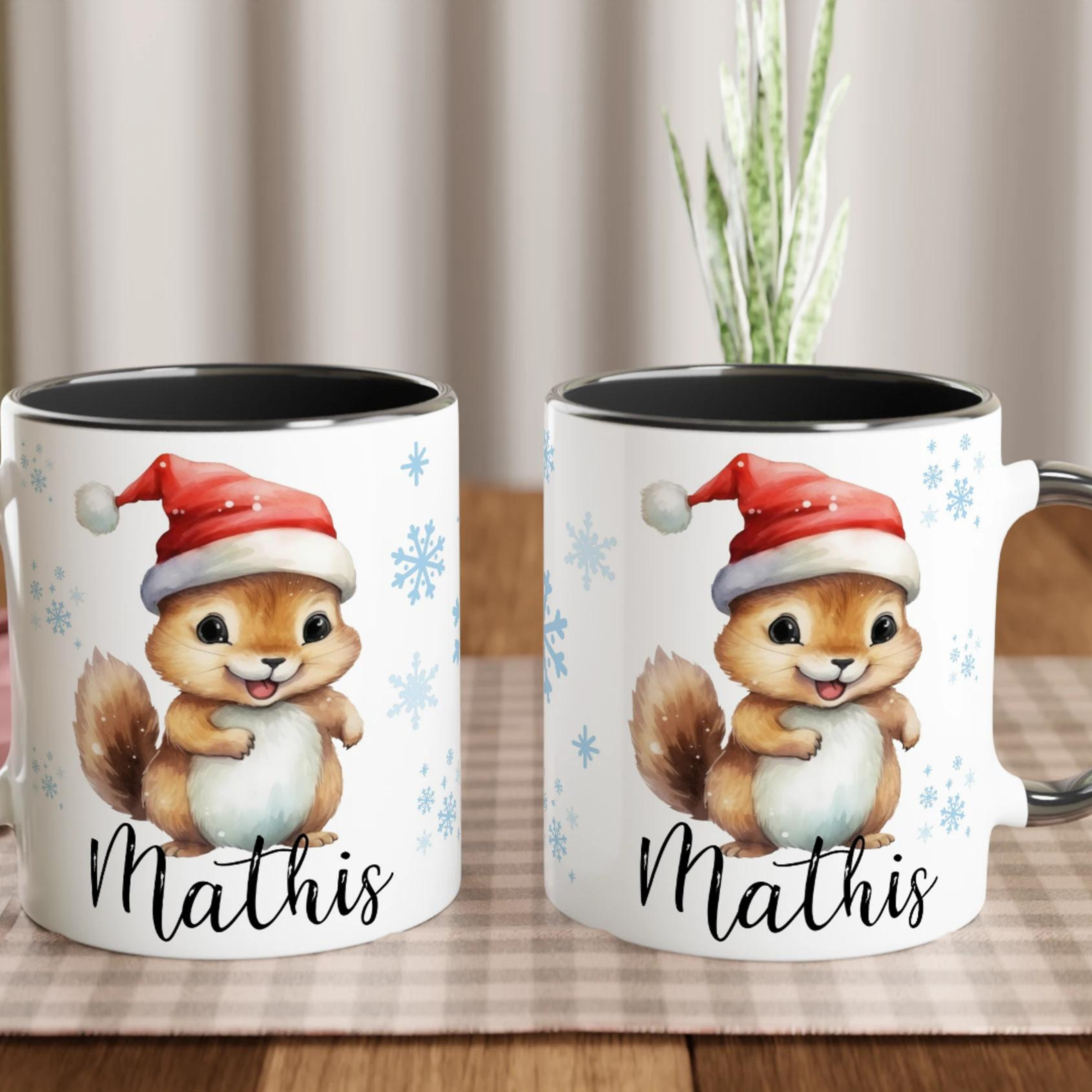 Mug personnalisé Écureuil de Noël pour Enfants