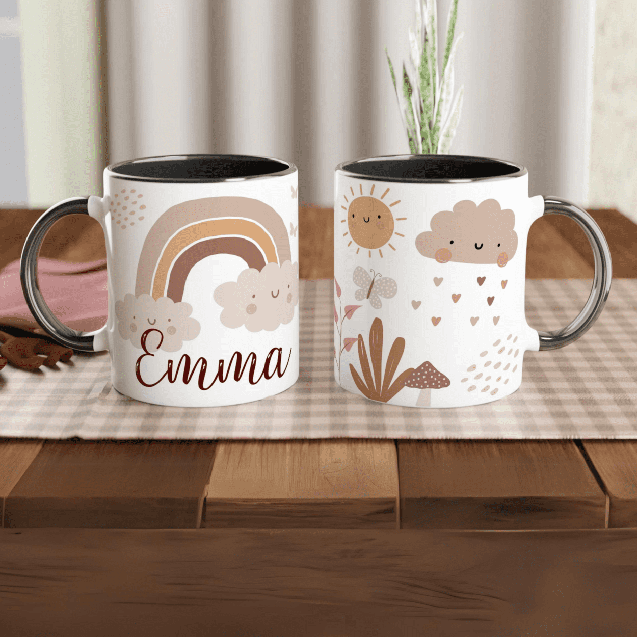 Mug Personnalisé Arc-en-Ciel Bohème - Cadeau Poétique pour Enfants