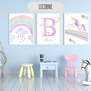 Affiches personnalisées - Licorne, Arc-en-ciel & Sparkle 🌈🦄