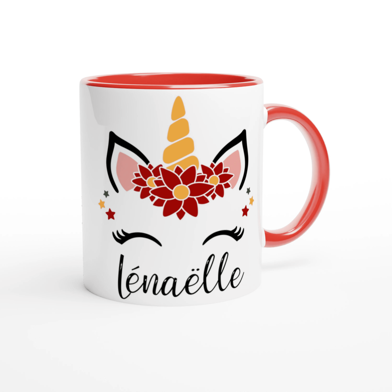 Mug Licorne de Noël Personnalisé avec Prénom – Cadeau Magique et Festif