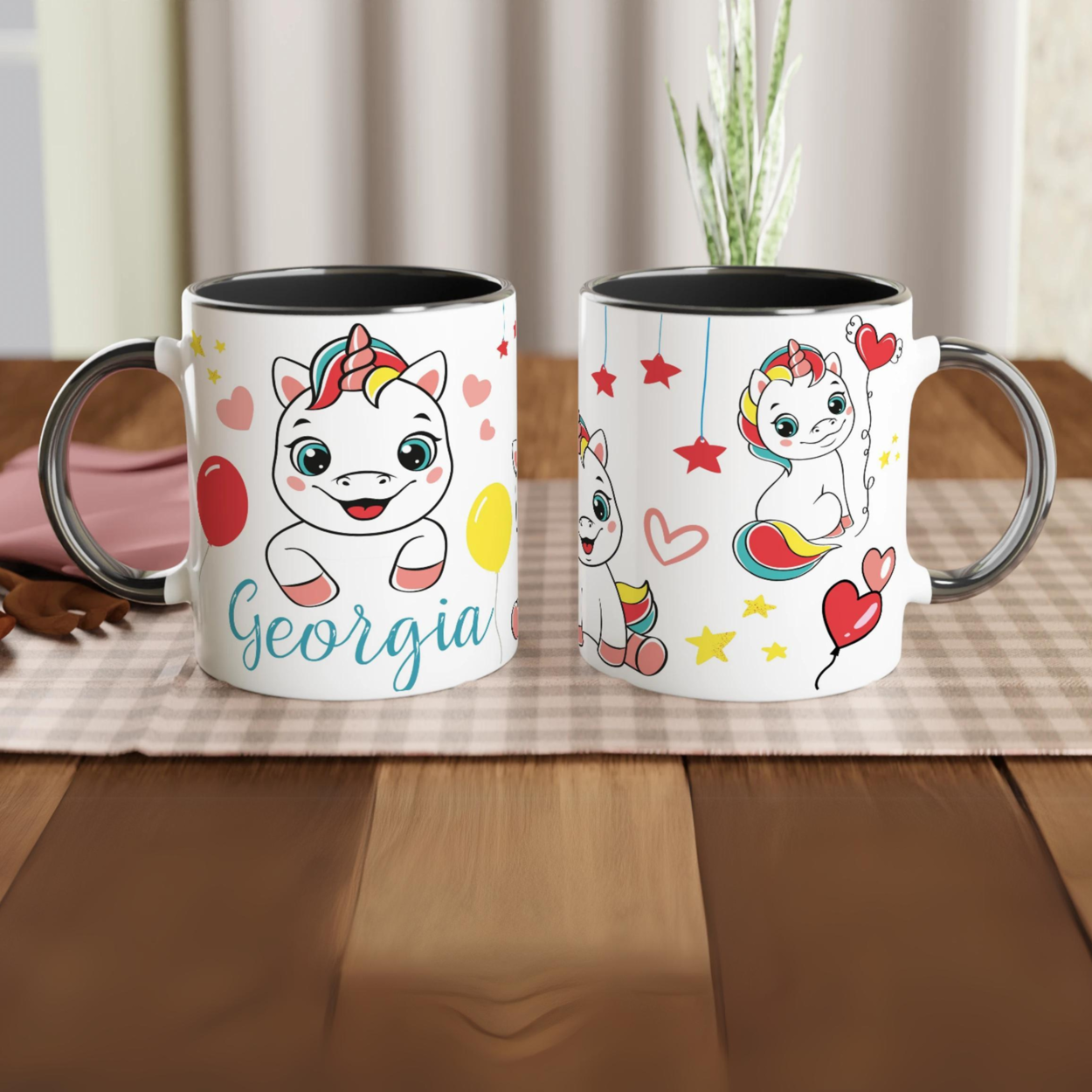 Mug personnalisé avec licorne et prénom – Cadeau féerique pour enfants