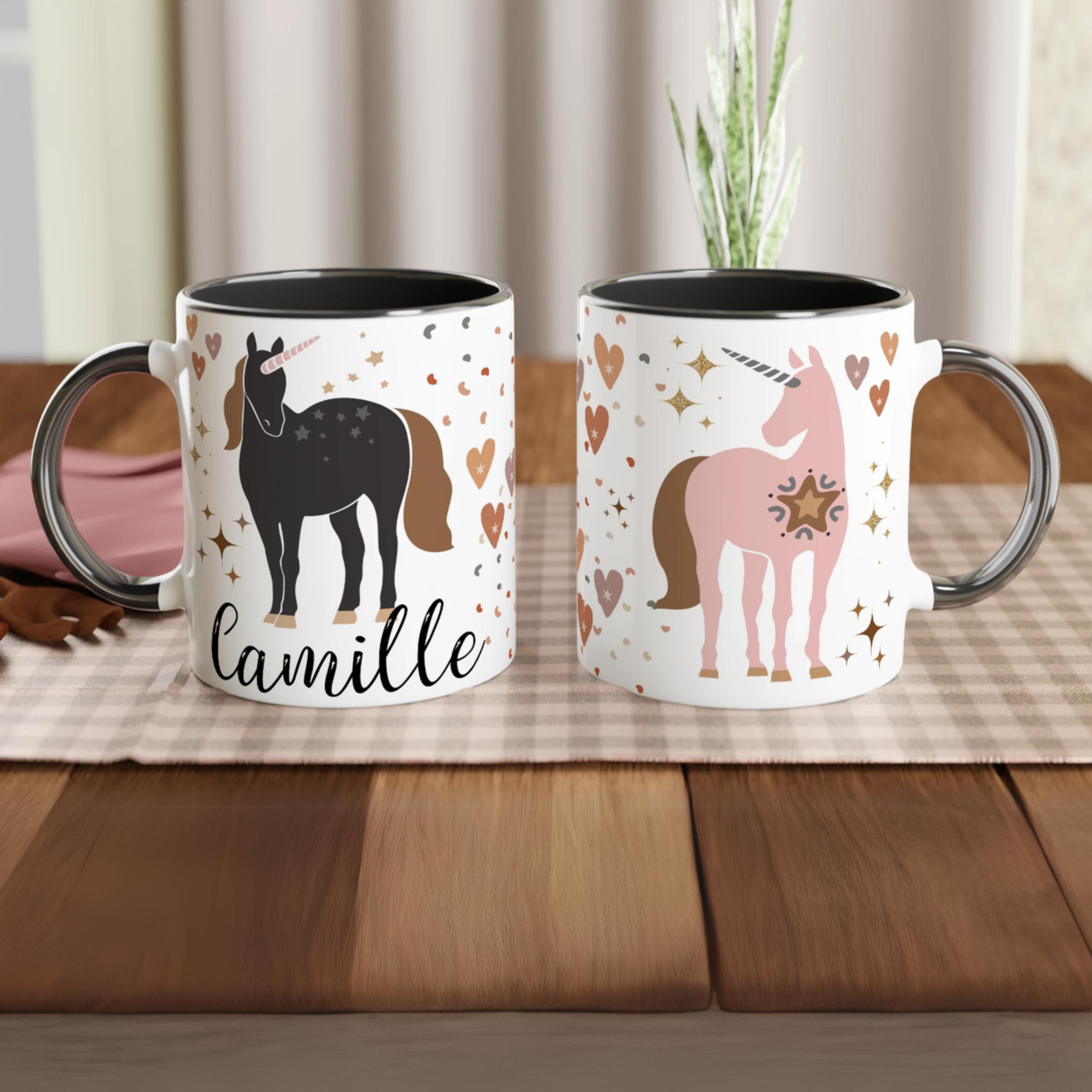 Mug licorne personnalisé pour enfants – Cadeau féérique avec prénom