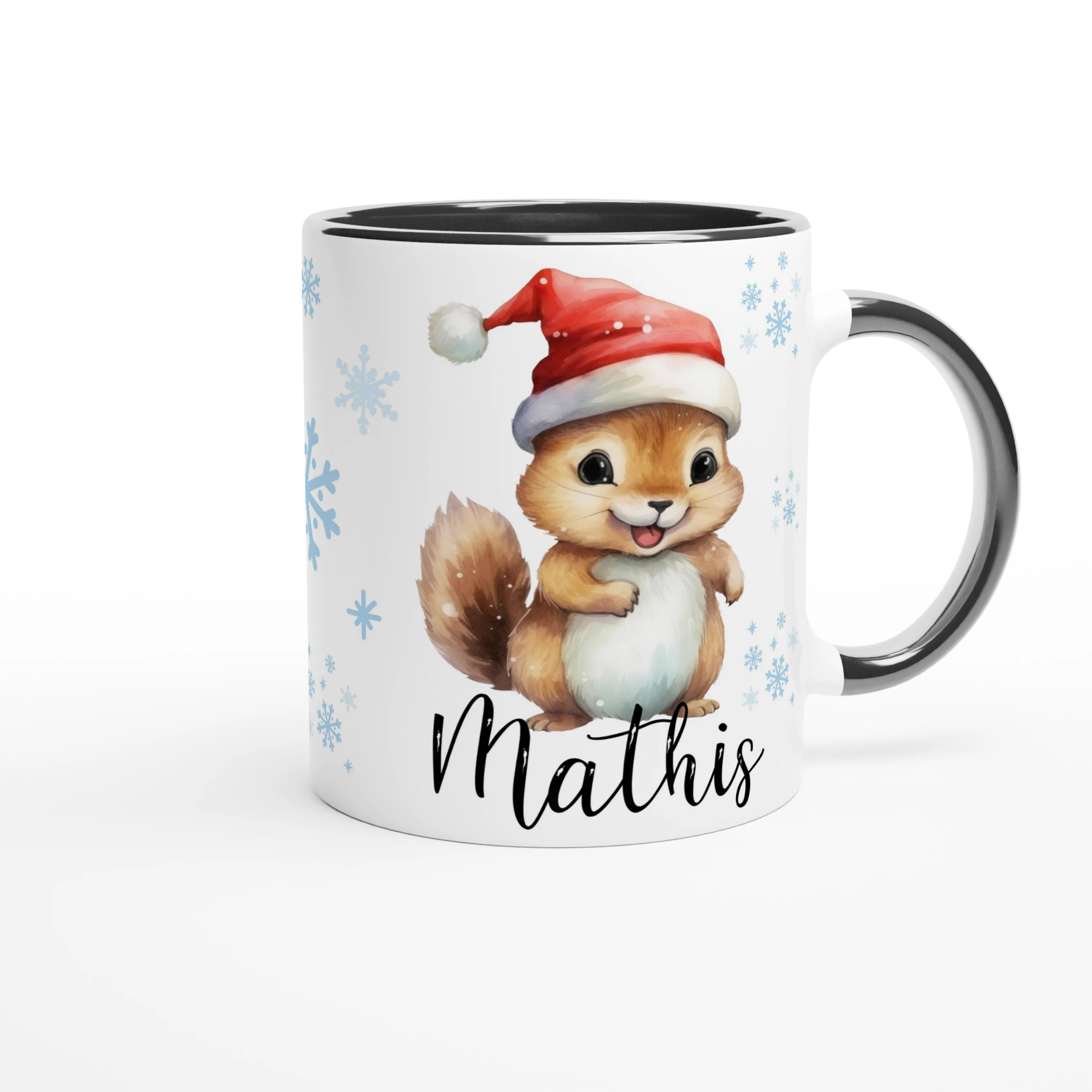 Mug personnalisé Écureuil de Noël pour Enfants