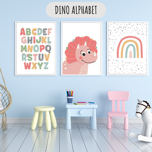 Affiche Alphabet Dinosaure Personnalisée – Déco Murale Enfant