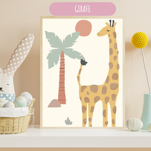 Affiches Animaux De La Savane - Poster Pour Chambre bébé