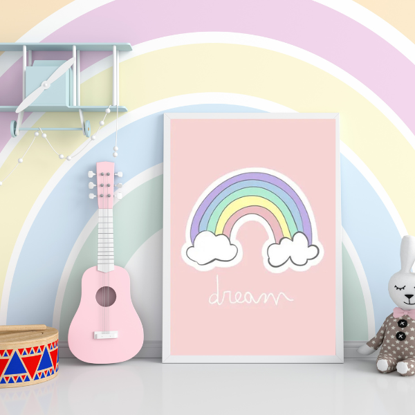 Affiches licorne et arc-en-ciel pour décoration chambre enfant