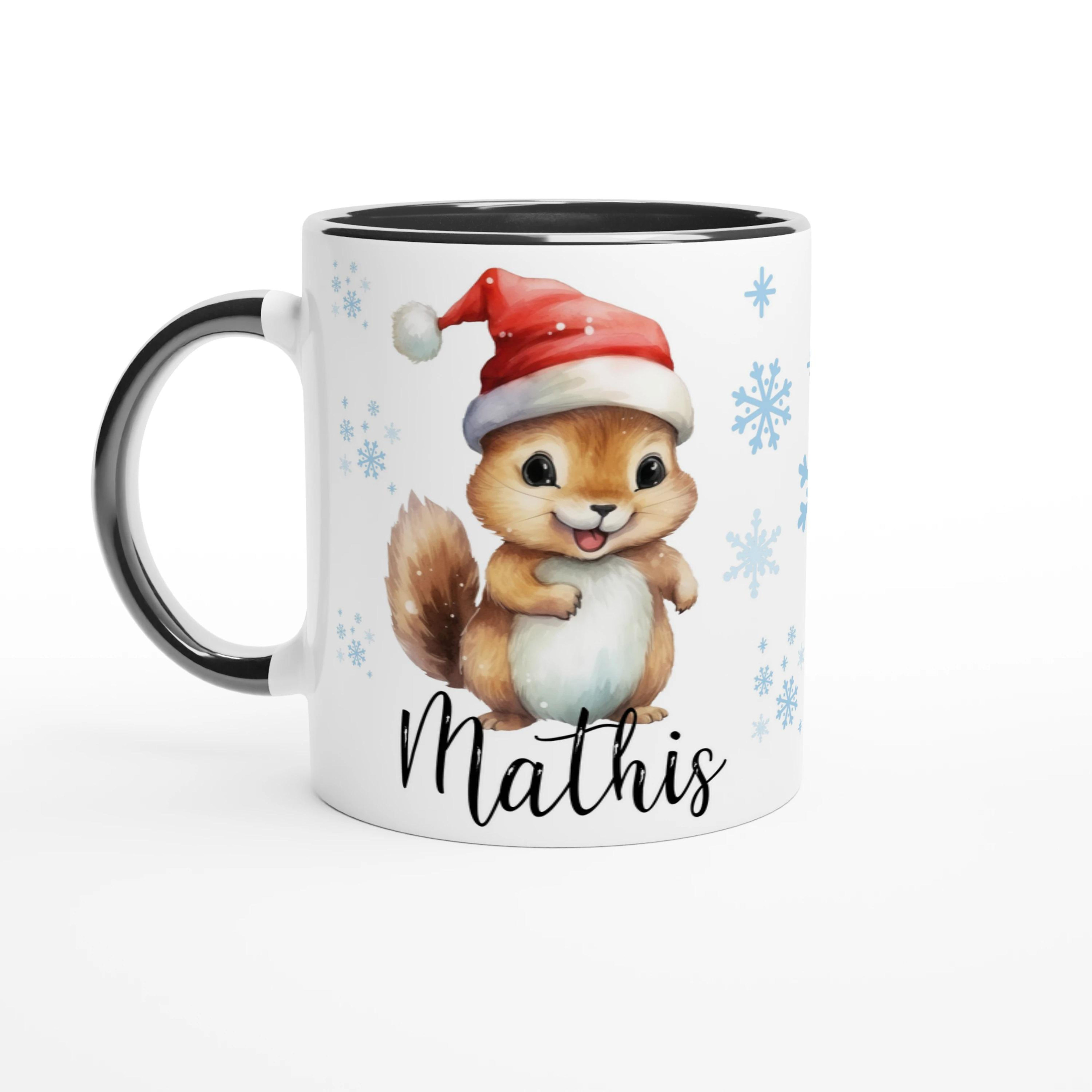 Mug personnalisé Écureuil de Noël pour Enfants