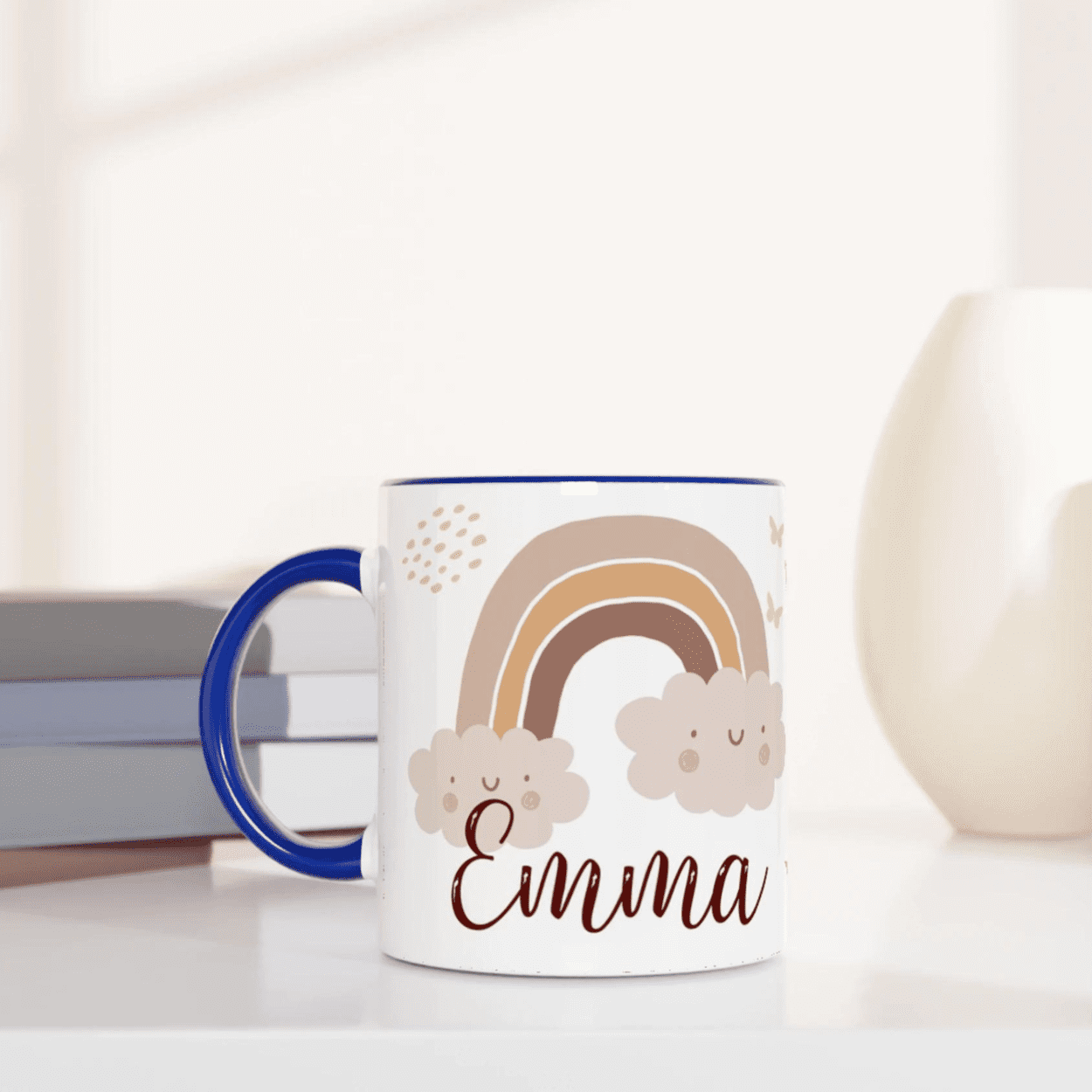 Mug Personnalisé Arc-en-Ciel Bohème - Cadeau Poétique pour Enfants