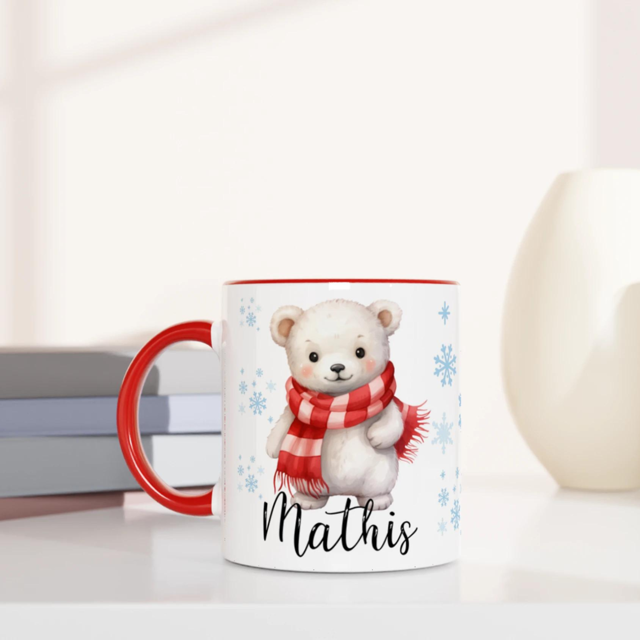 Mug personnalisé Ours Polaire Noël pour Enfants