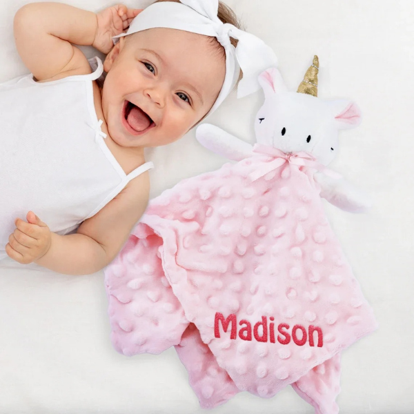 Doudou licorne à Personnaliser - Cadeau de Naissance Fille