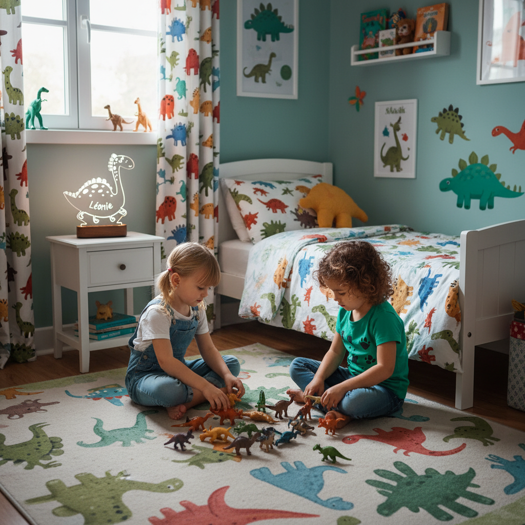 Lampe de chevet dinosaure chambre enfant