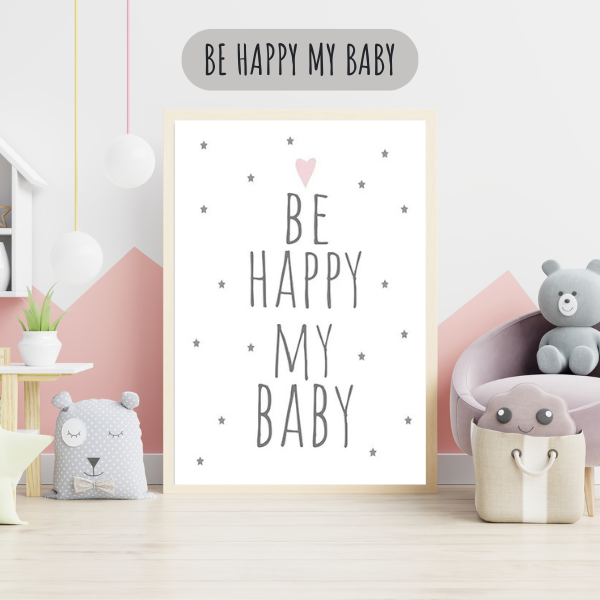 Affiche avec message décoratif pour chambre de bébé, décoration murale tendre et minimaliste