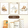 Affiche montgolfière bébé personnalisée avec prénom, déco murale chambre bébé garçon ou fille, style bohème neutre