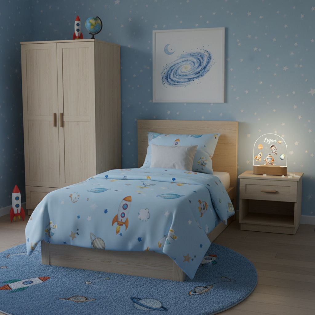Lampe enfant thème espace décorative