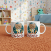 Mug enfants personnalisé avec illustrations astronaute, fusée et univers spatial