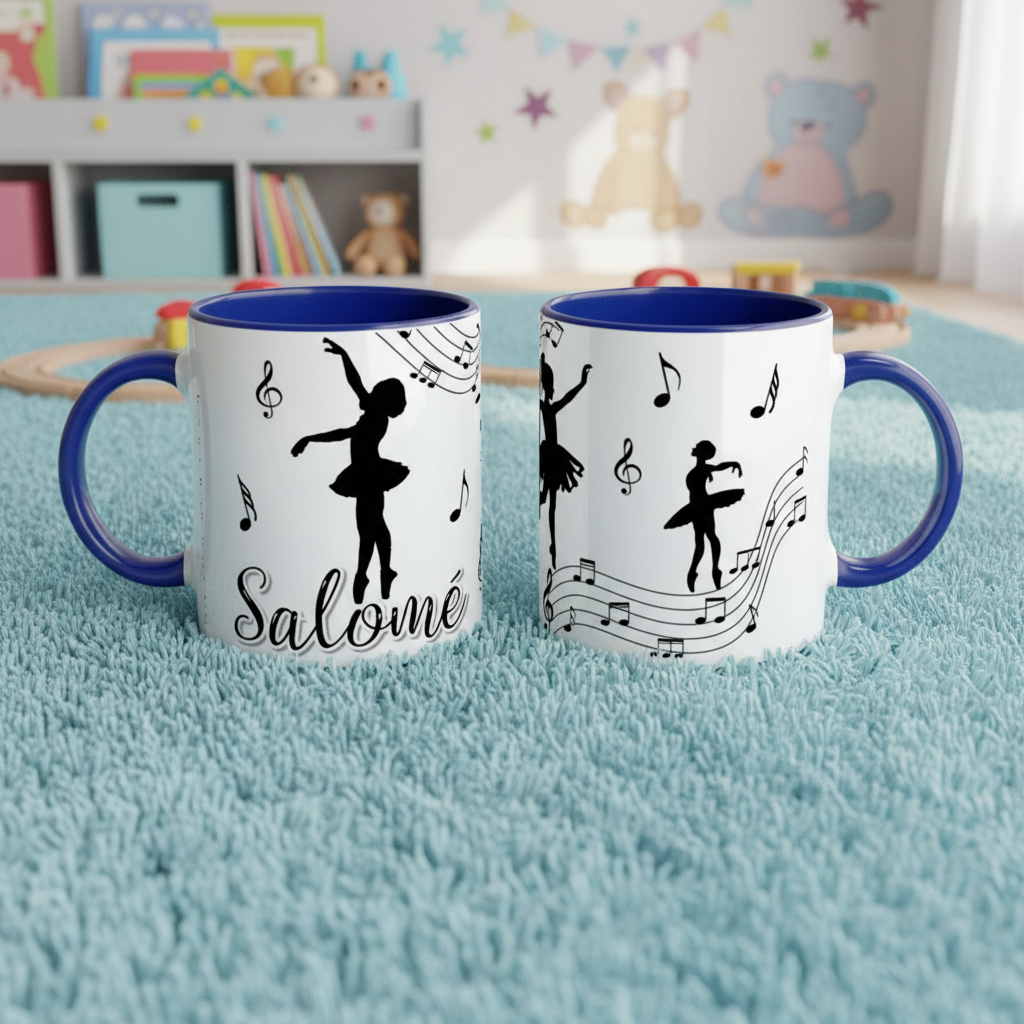 mug décoratif ballet et musique pour cadeau personnalisé