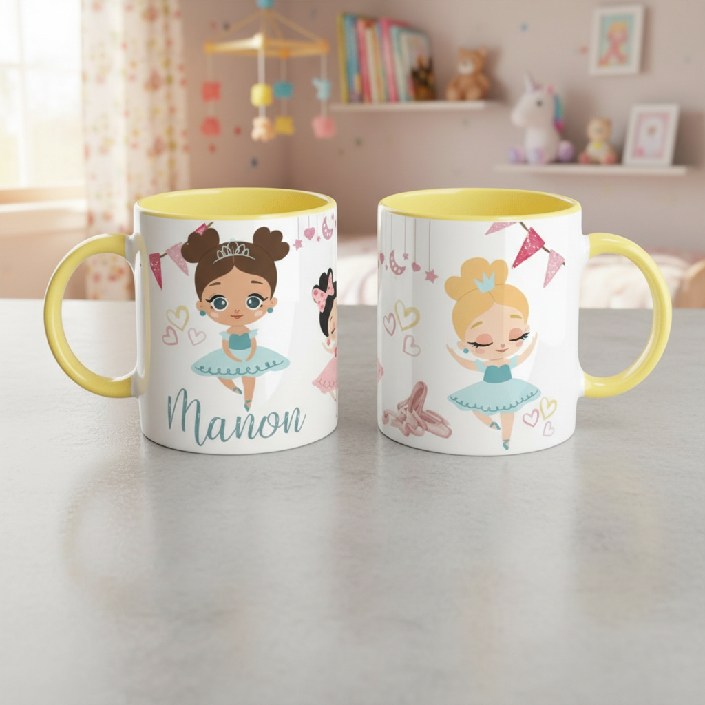 mug enfant thème danse classique avec décor ballerine