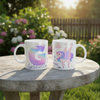Mug licorne personnalisé avec initiale étoilée et illustration féerique pour enfant