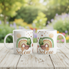 Mug personnalisé enfant avec arc-en-ciel et illustration nature