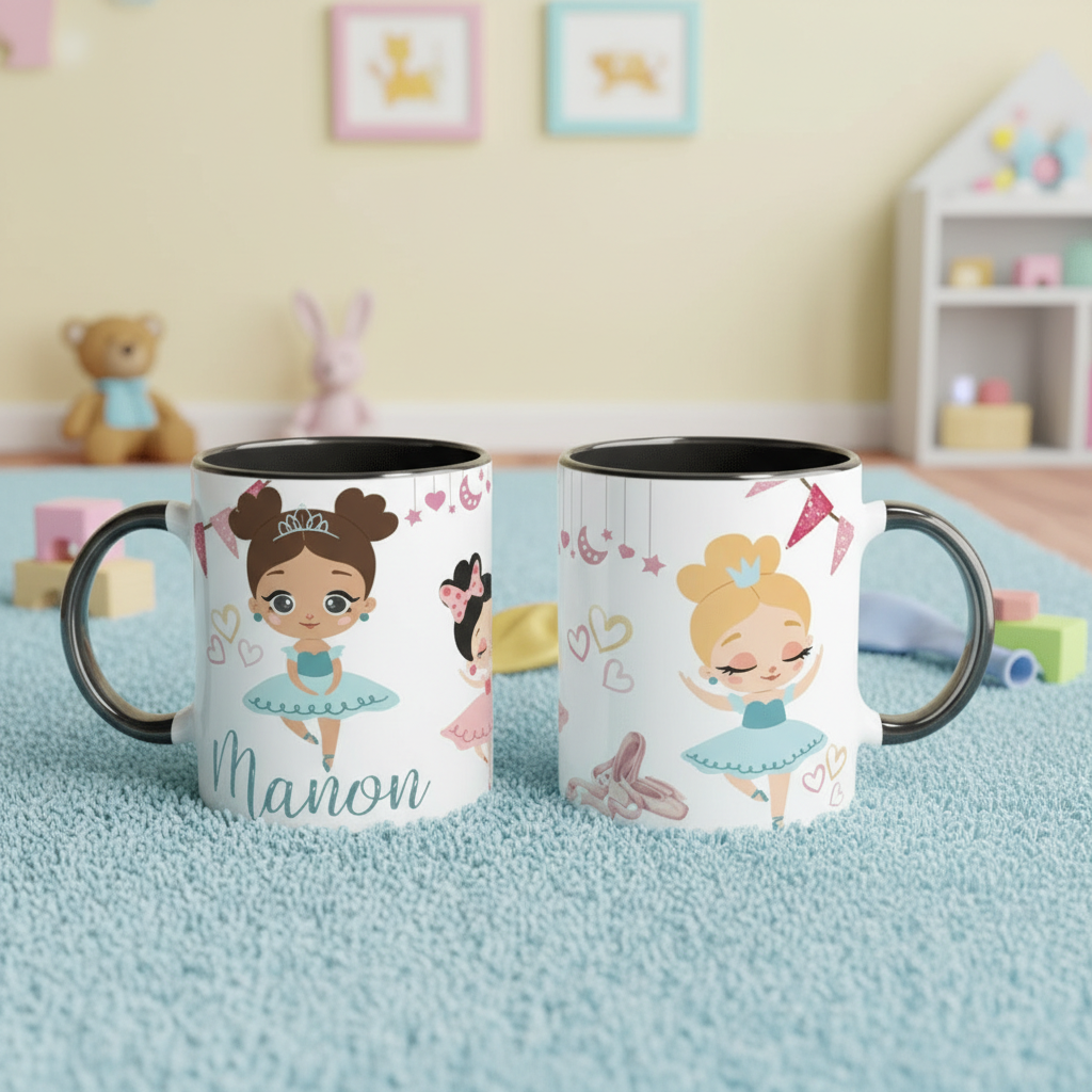 mug personnalisé pour enfant illustration ballerine danse classique