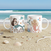 Mug prénom enfant personnalisé avec sirènes et décor marin féérique