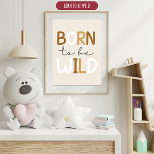 Affiche murale avec message décoratif dans un univers enfantin aux tons doux