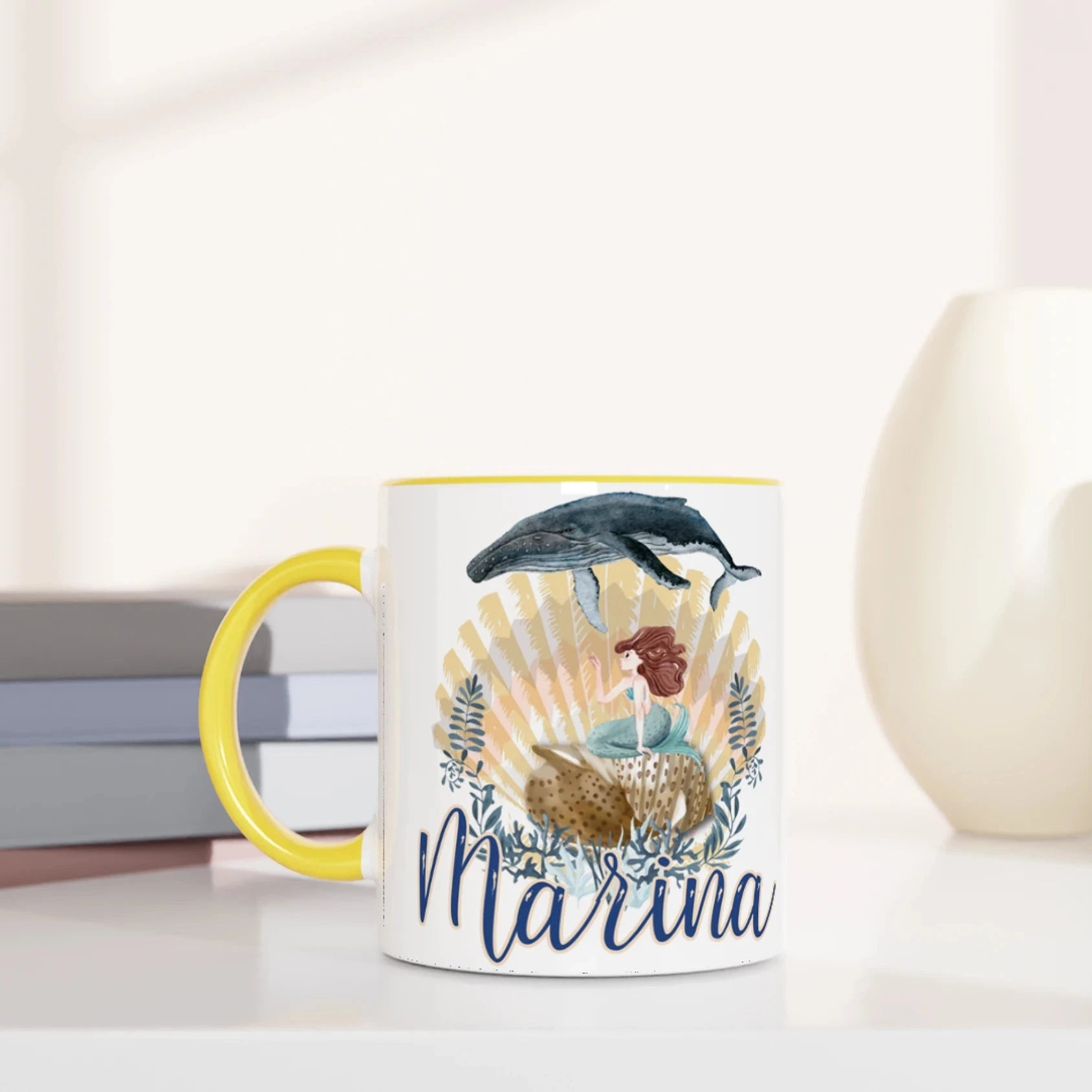 Mug personnalisé enfant thème sirène et océan magique