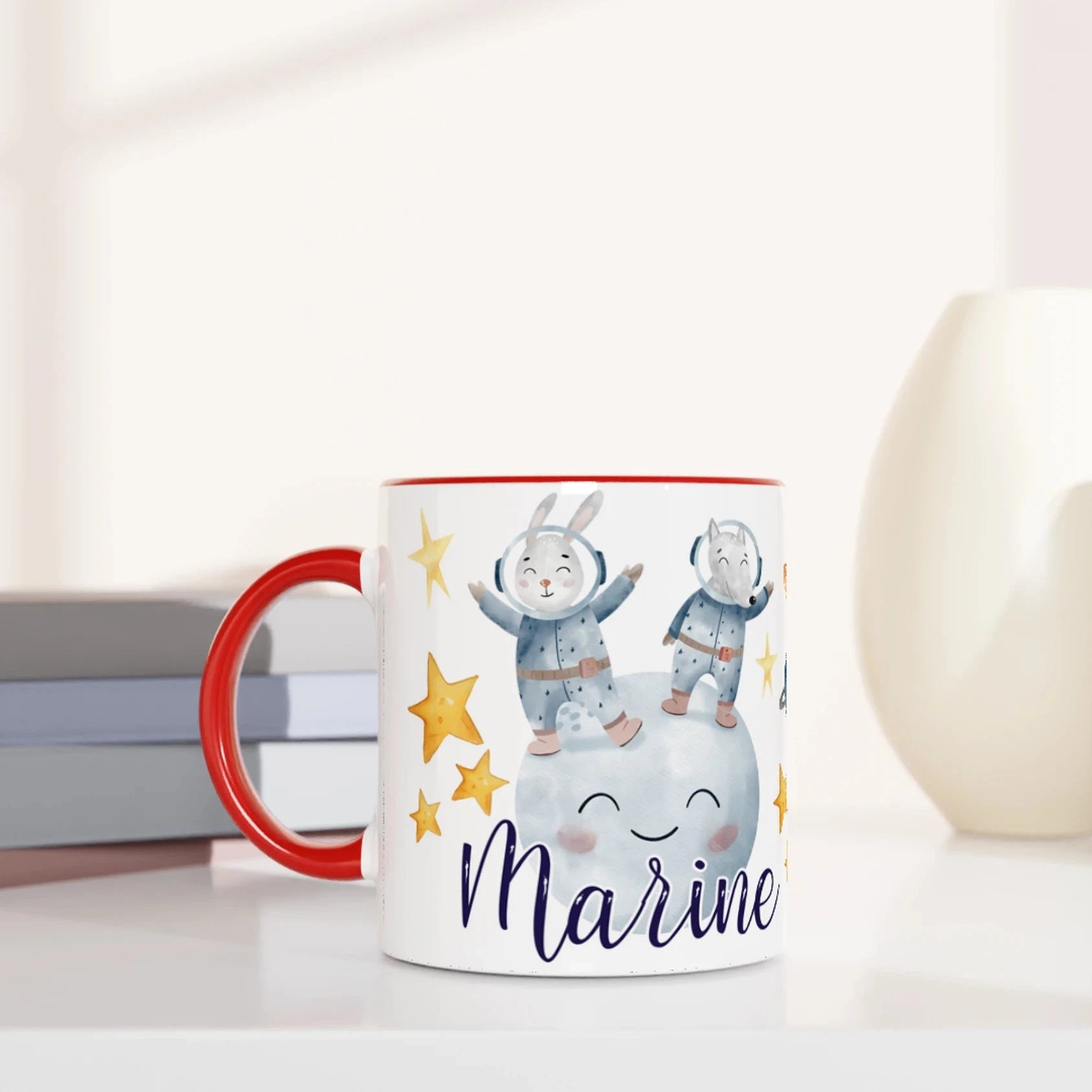 Mug Personnalisé Enfant - Thème Astronautes et Planètes Mignonnes 🌙✨