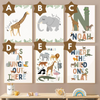 Sélection d’affiches safari avec animaux illustrés pour décoration de chambre d’enfant