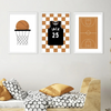 Set de trois affiches sur le thème du basketball pour chambre garçon, avec ballon, maillot personnalisé et terrain