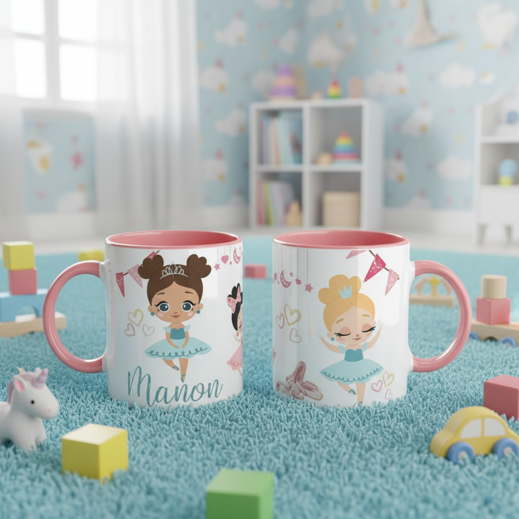 tasse enfant personnalisée danse classique décor ballet