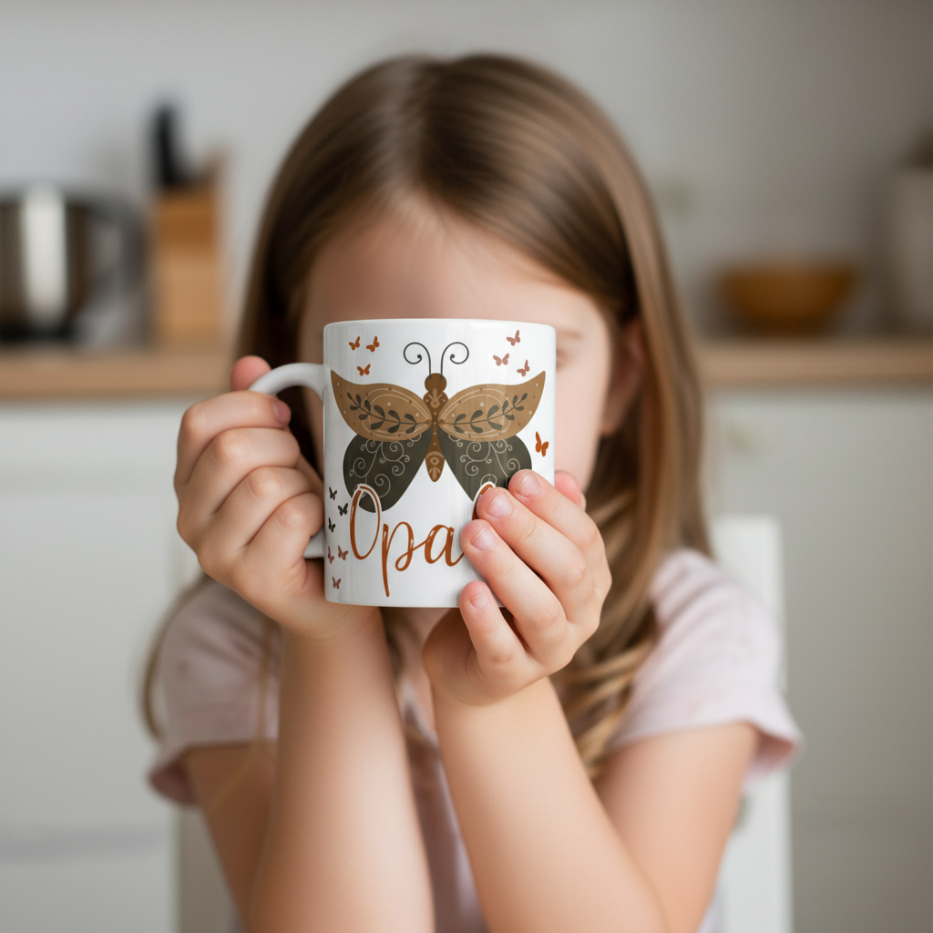 Tasse enfant personnalisée avec prénom et motifs naturels