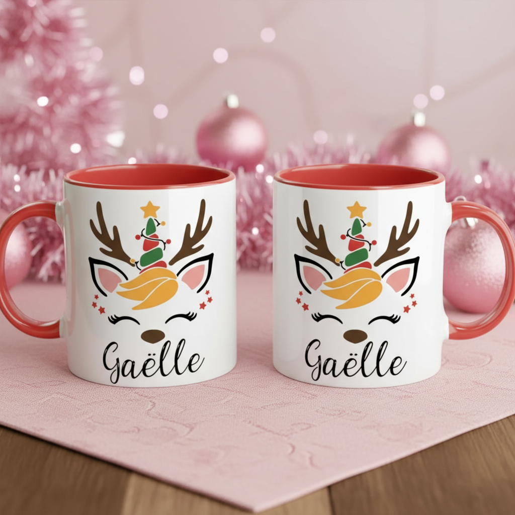 Tasse de Noël licorne renne idéale comme cadeau original