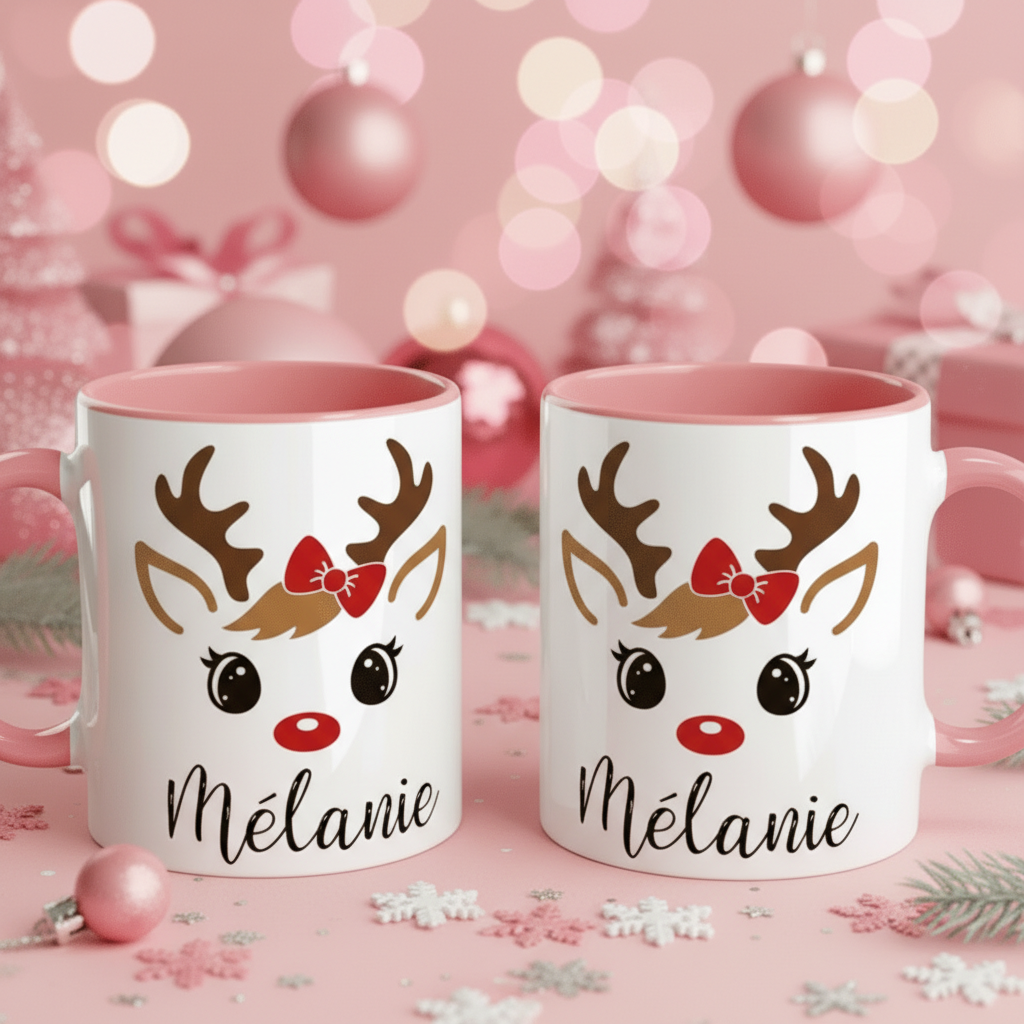 tasse de noël renne décoration hiver ambiance festive