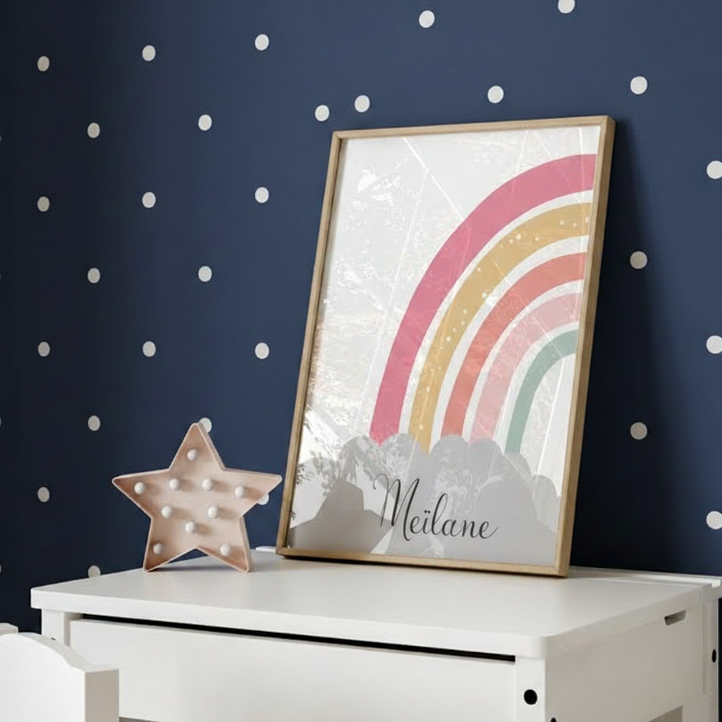 Décoration murale chambre enfant avec affiches frère sœur personnalisées