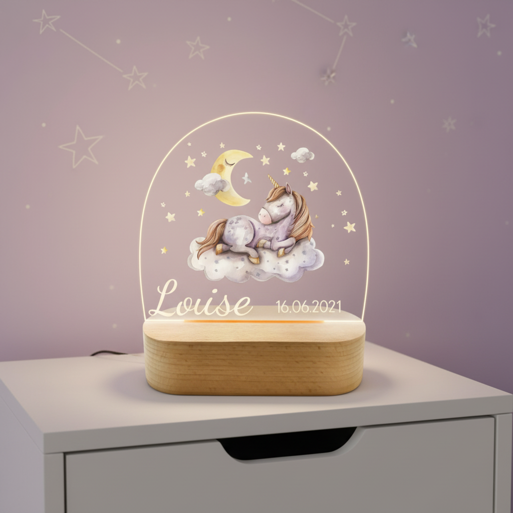 Veilleuse de nuit licorne décorative pour chambre bébé et enfant