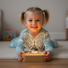 Veilleuse LED enfant papillon avec éclairage tamisé, idéale comme lumière d’appoint décorative pour une atmosphère calme et chaleureuse