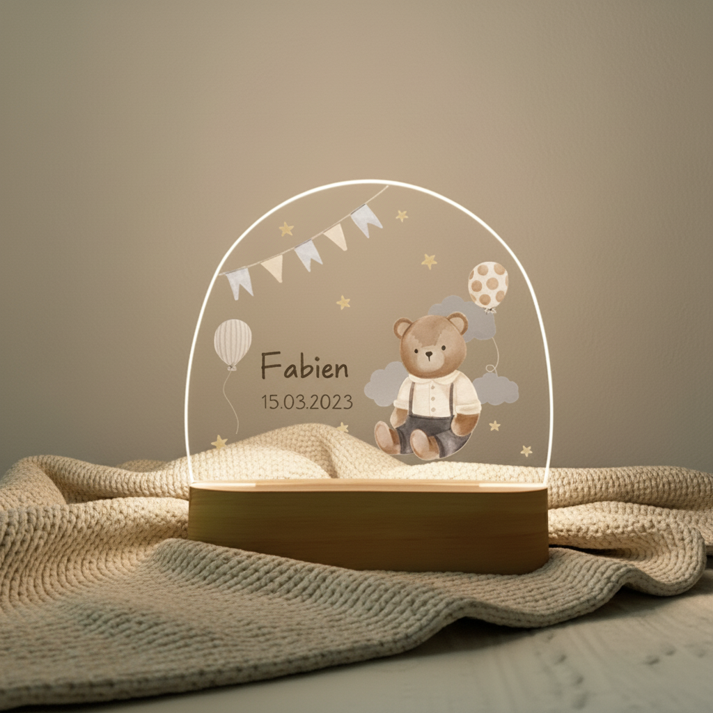 Veilleuse ourson avec éclairage LED tamisé et design doux
